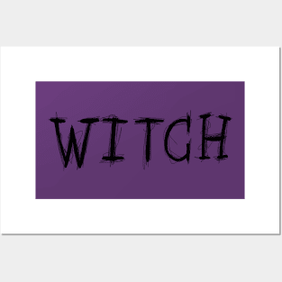 Dark and Gritty WITCH text Posters and Art